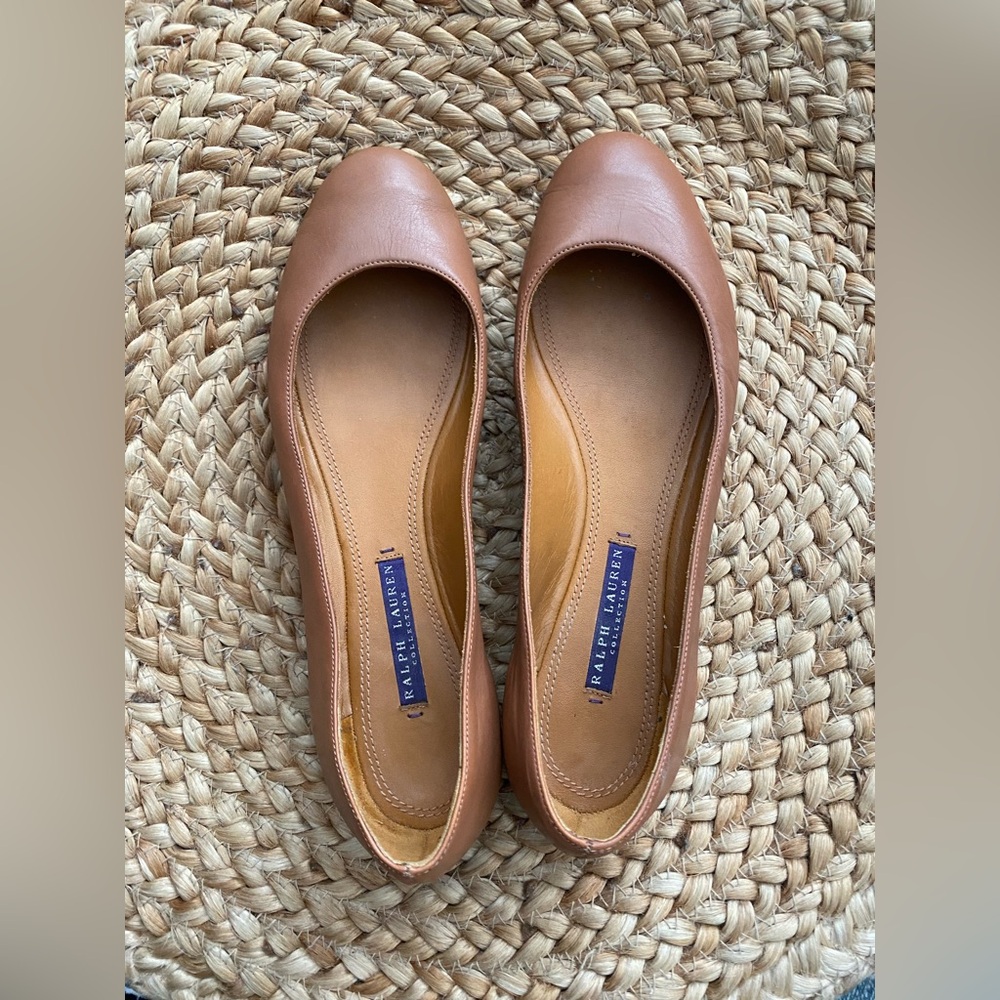 Ralph Lauren Collection Purple Label Leather Ballet Flat